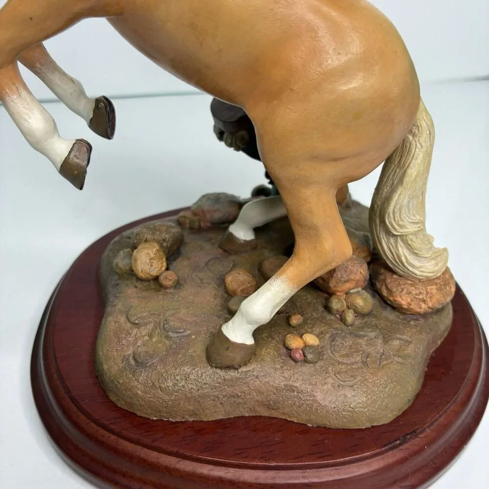 Danbury Mint Noble Yellow Golden Stallion Candlestick Holder By Gianni Benveuti
